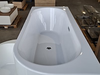 Halfvrijstaand ligbad , glans wit - afbeelding 5 van  6