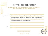 Halscollier met schakels van natuurlijke diamanten en tanzanieten - afbeelding 3 van  8