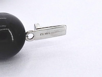 Halsketting met onix edelsteen en een witgouden sluiting met diamant - afbeelding 8 van  8