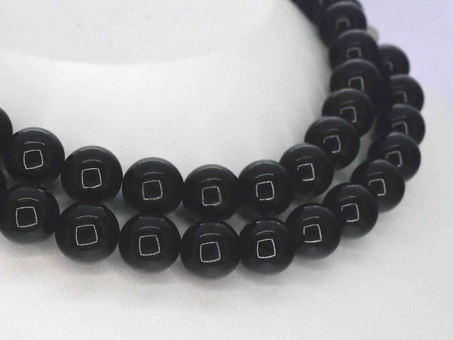 Halsketting onix witgouden sluiting diamant - afbeelding 5 van  9