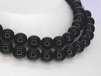 Halsketting onix witgouden sluiting diamant - afbeelding 5 van  9