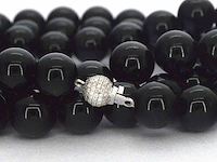 Halsketting onix witgouden sluiting diamant - afbeelding 7 van  9
