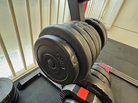 Halterrek met gewichten en toebehoren, grijs - afbeelding 5 van  9