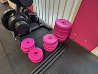 Halterrek met gewichten en toebehoren, grijs - afbeelding 6 van  9