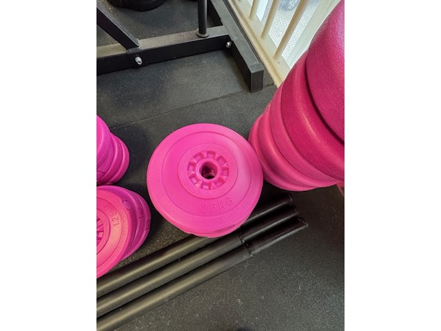 Halterrek met gewichten en toebehoren, grijs - afbeelding 8 van  9