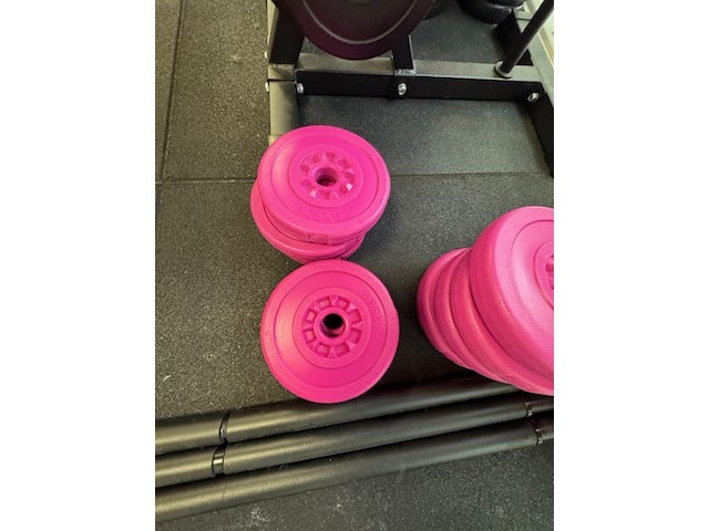 Halterrek met gewichten en toebehoren, grijs - afbeelding 9 van  9