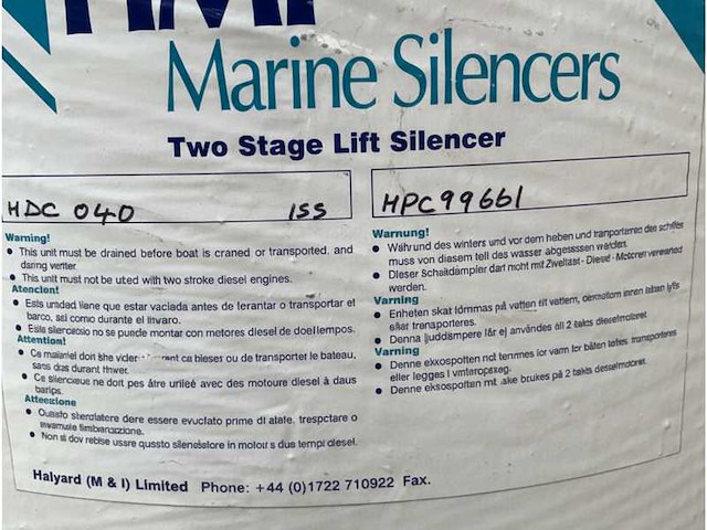 Halyard dual chamber exhaust engine muffler grp white 127 - 152mm - h001489 - afbeelding 8 van  8