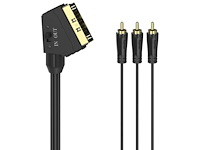 Hama scart-stekker - 3 cinch-stekkers videokabel - circa (600 stk) - afbeelding 1 van  6