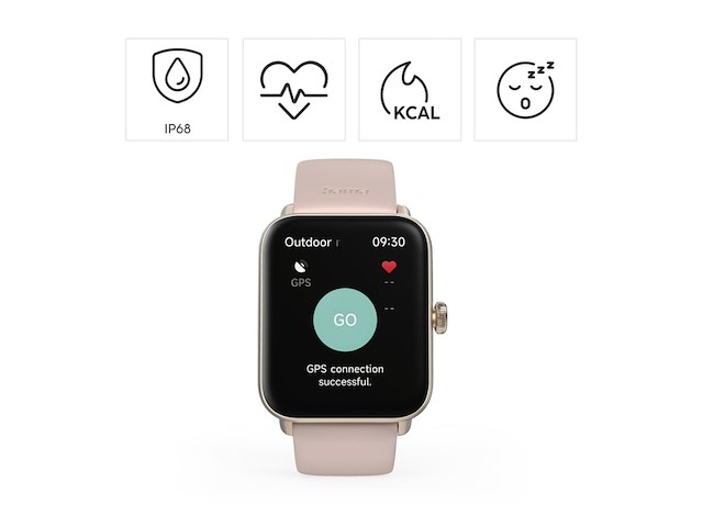 Hama smartwatch 6010 gps tftdisplay telefoonfunctie waterdicht 1.65 inch rose - afbeelding 3 van  6