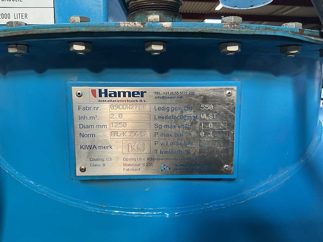 Hamer 2.000 l opslagtank dieseltank - afbeelding 6 van  6