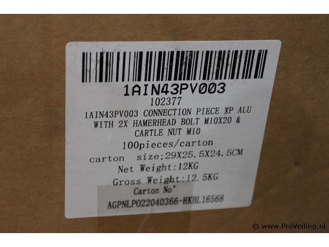 Hamerheas bolt m 10x20 - 100 stuks - afbeelding 3 van  3