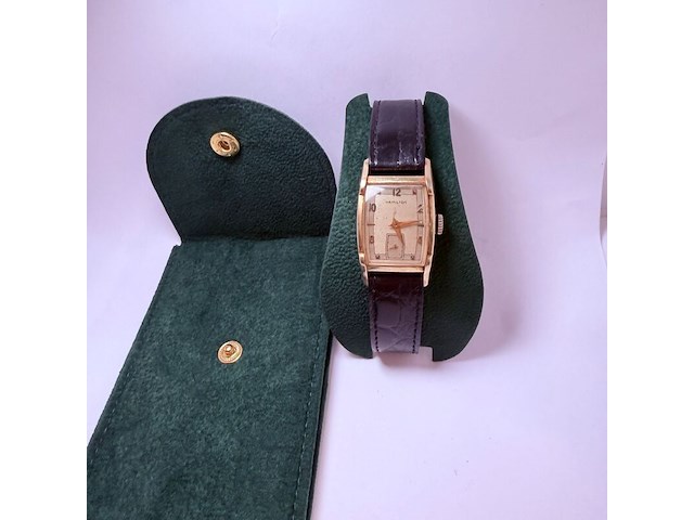 Hamilton 10kt goldfilled heren tank horloge - afbeelding 1 van  9