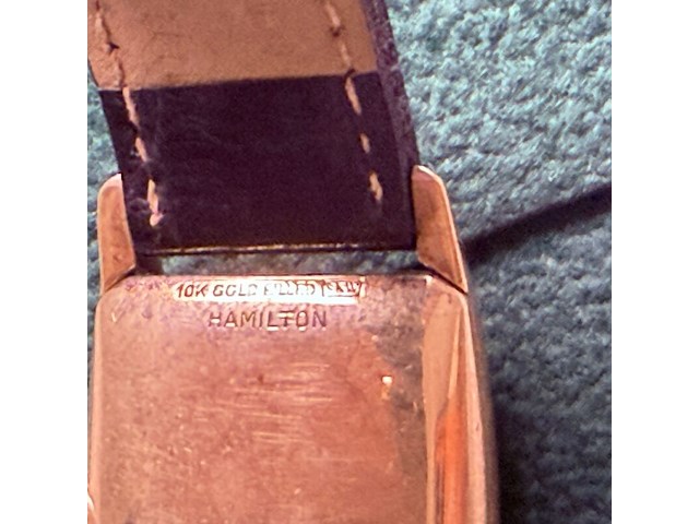 Hamilton 10kt goldfilled heren tank horloge - afbeelding 4 van  9