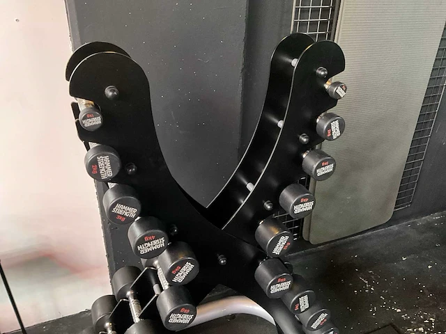 Hammer strenght dumbbell rack met dumbbells - afbeelding 5 van  5