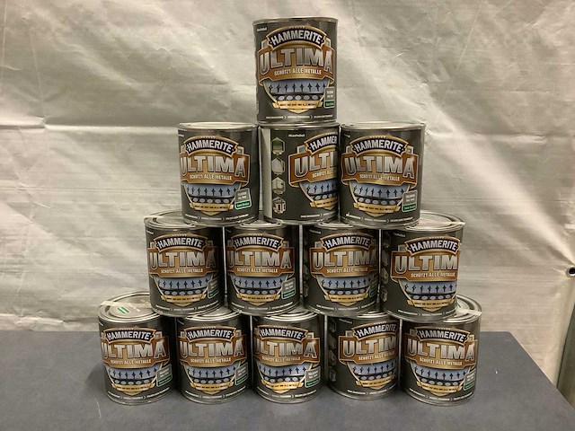 Hammerite ultima metaalbeschermlak – zandstructuur – telegrau ral 7046 – 750 ml verf (13x) - afbeelding 1 van  4