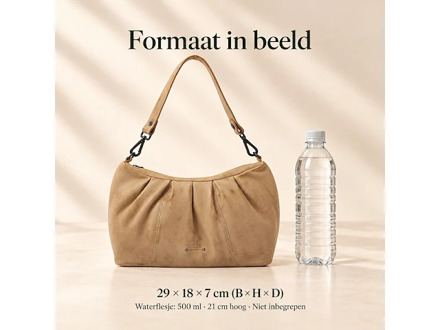 Hand- en schoudertas dr amsterdam, beige - afbeelding 6 van  6