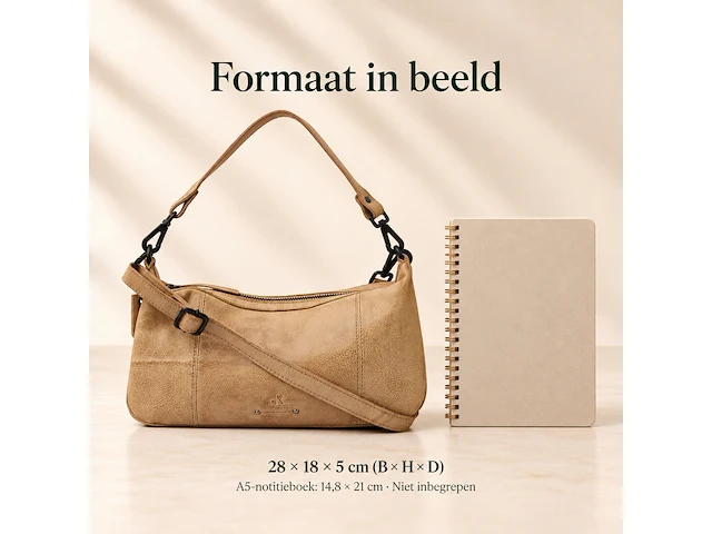 Hand- en schoudertas dr amsterdam, beige - afbeelding 6 van  6