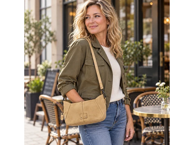 Hand- en schoudertas dr amsterdam, beige - afbeelding 5 van  6
