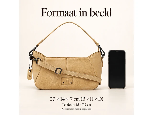 Hand- en schoudertas dr amsterdam, beige - afbeelding 6 van  6