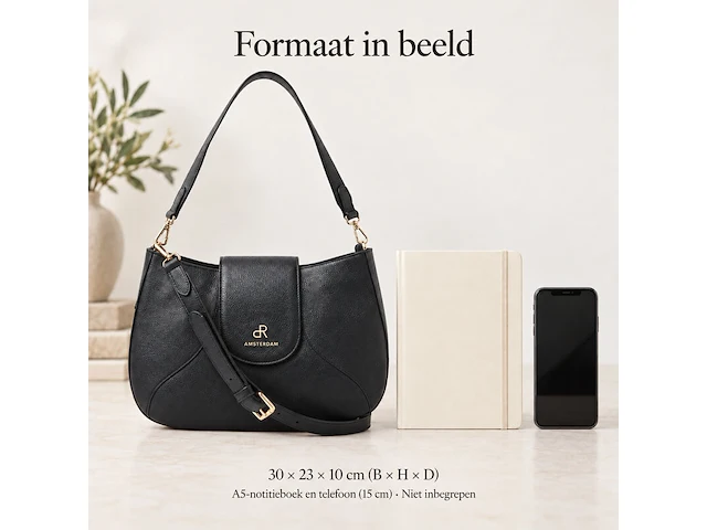 Hand- en schoudertas dr amsterdam, black - afbeelding 6 van  6