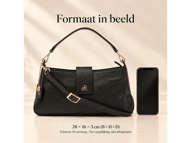 Hand- en schoudertas dr amsterdam, black - afbeelding 6 van  6