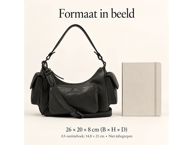 Hand- en schoudertas dr amsterdam, black - afbeelding 6 van  6