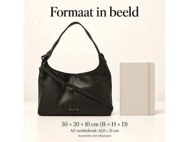 Hand- en schoudertas dr amsterdam, black - afbeelding 6 van  6