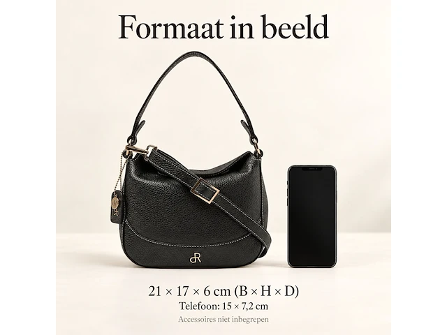 Hand- en schoudertas dr amsterdam, black - afbeelding 6 van  6
