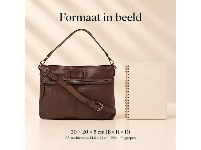 Hand- en schoudertas dr amsterdam, brown - afbeelding 6 van  6