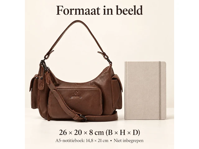 Hand- en schoudertas dr amsterdam, brown - afbeelding 6 van  6