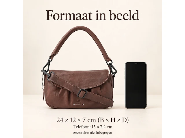 Hand- en schoudertas dr amsterdam, brown - afbeelding 6 van  6