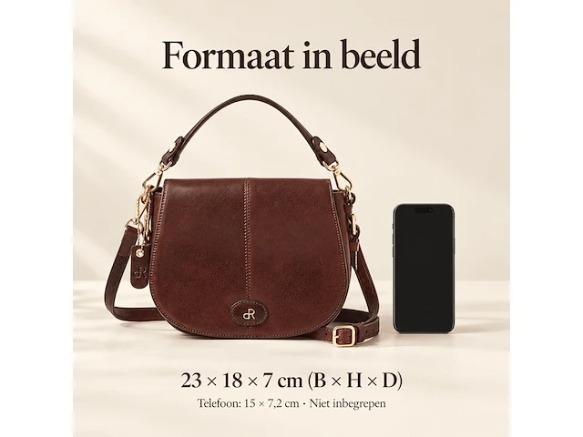 Hand- en schoudertas dr amsterdam, brown - afbeelding 8 van  8