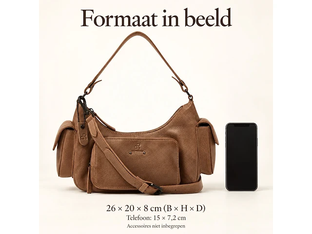 Hand- en schoudertas dr amsterdam, burro - afbeelding 6 van  6