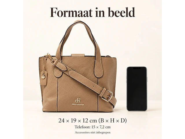 Hand- en schoudertas dr amsterdam, burro - afbeelding 6 van  6