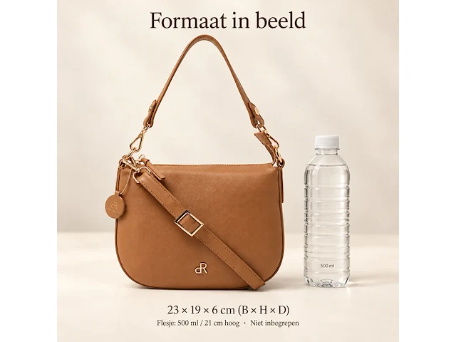 Hand- en schoudertas dr amsterdam, camel - afbeelding 6 van  6
