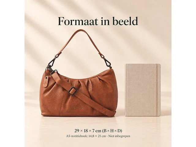 Hand- en schoudertas dr amsterdam, camel - afbeelding 6 van  6