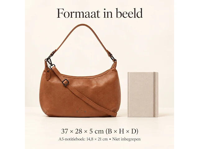 Hand- en schoudertas dr amsterdam, camel - afbeelding 6 van  6