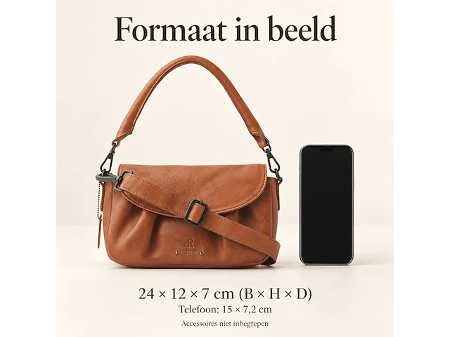 Hand- en schoudertas dr amsterdam, camel - afbeelding 6 van  6