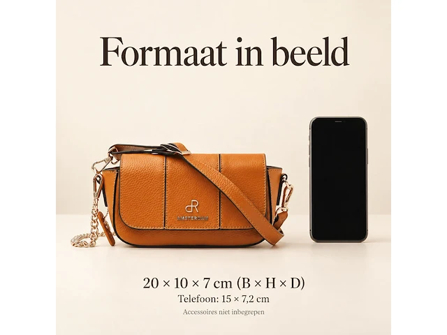 Hand- en schoudertas dr amsterdam, golden oak - afbeelding 6 van  6