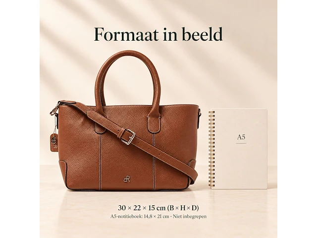 Hand- en schoudertas dr amsterdam, mocha - afbeelding 6 van  6