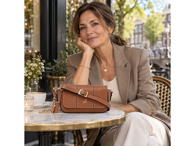 Hand- en schoudertas dr amsterdam, mocha - afbeelding 5 van  6