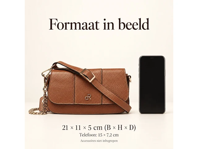 Hand- en schoudertas dr amsterdam, mocha - afbeelding 6 van  6