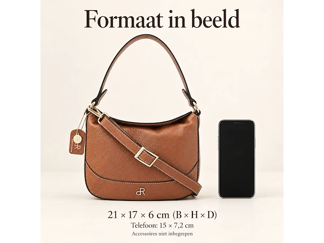 Hand- en schoudertas dr amsterdam, mocha - afbeelding 6 van  6
