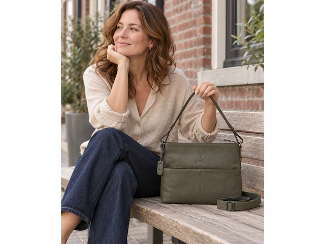 Hand- en schoudertas dr amsterdam, olive - afbeelding 5 van  6