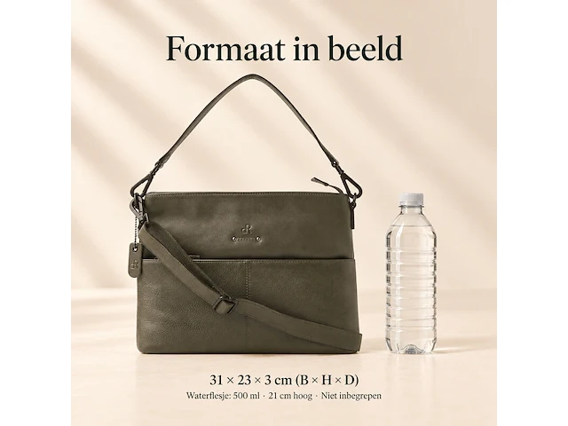 Hand- en schoudertas dr amsterdam, olive - afbeelding 6 van  6