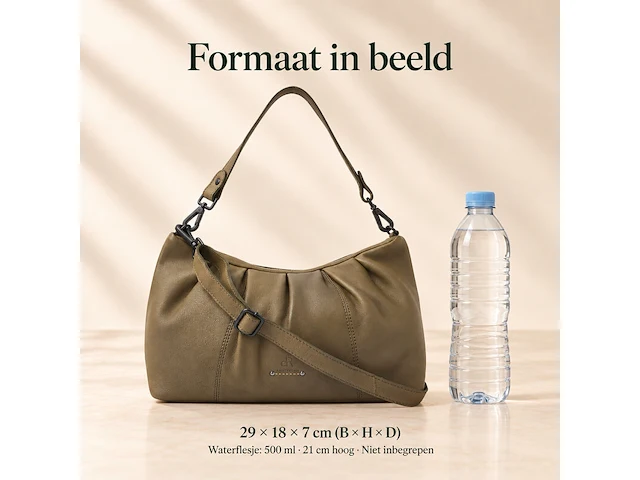 Hand- en schoudertas dr amsterdam, olive - afbeelding 6 van  6