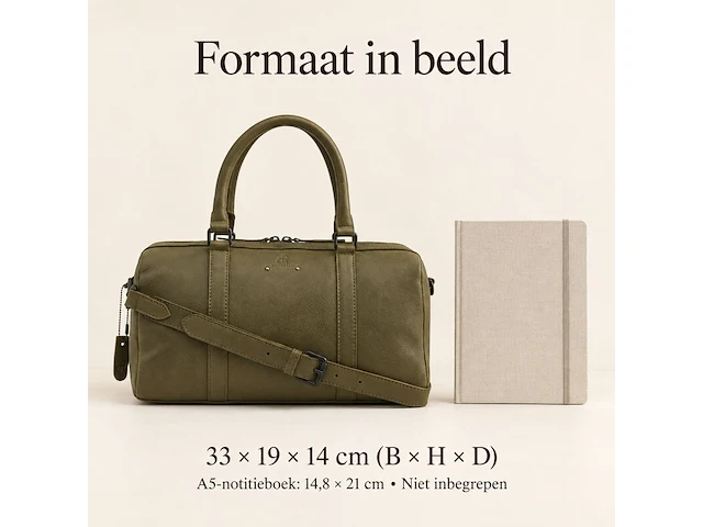 Hand- en schoudertas dr amsterdam, olive - afbeelding 6 van  6