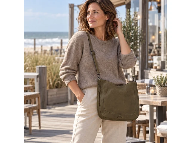 Hand- en schoudertas dr amsterdam, olive - afbeelding 5 van  6