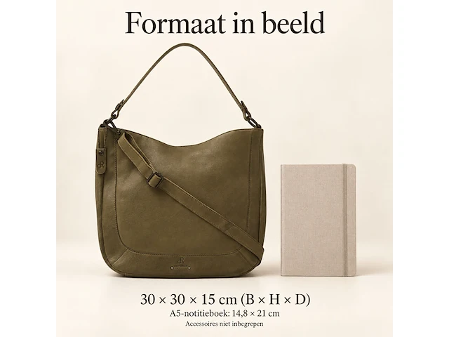 Hand- en schoudertas dr amsterdam, olive - afbeelding 6 van  6