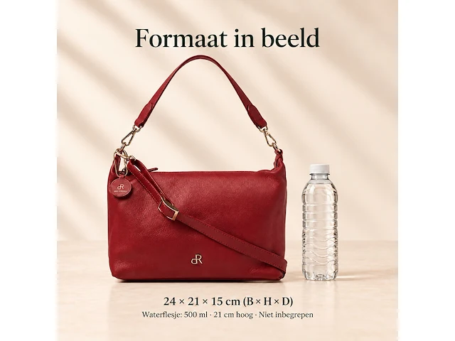 Hand- en schoudertas dr amsterdam, red - afbeelding 6 van  6